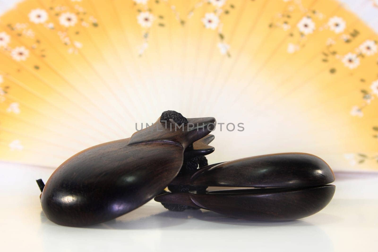 two castanets on a Spanish fan