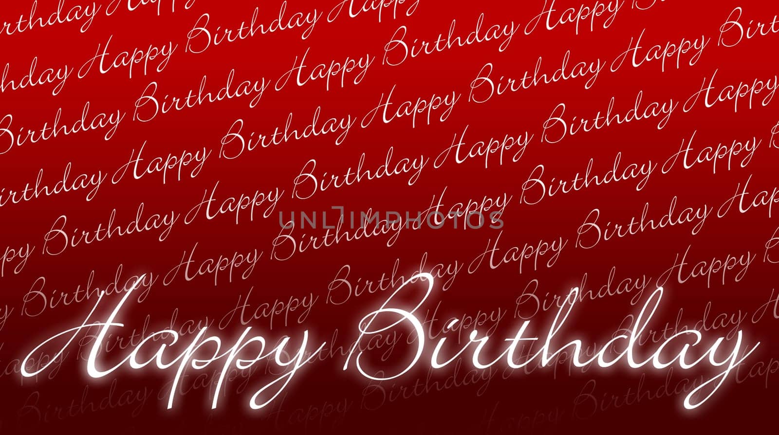 Birthday Card - Happy Birthday Red White