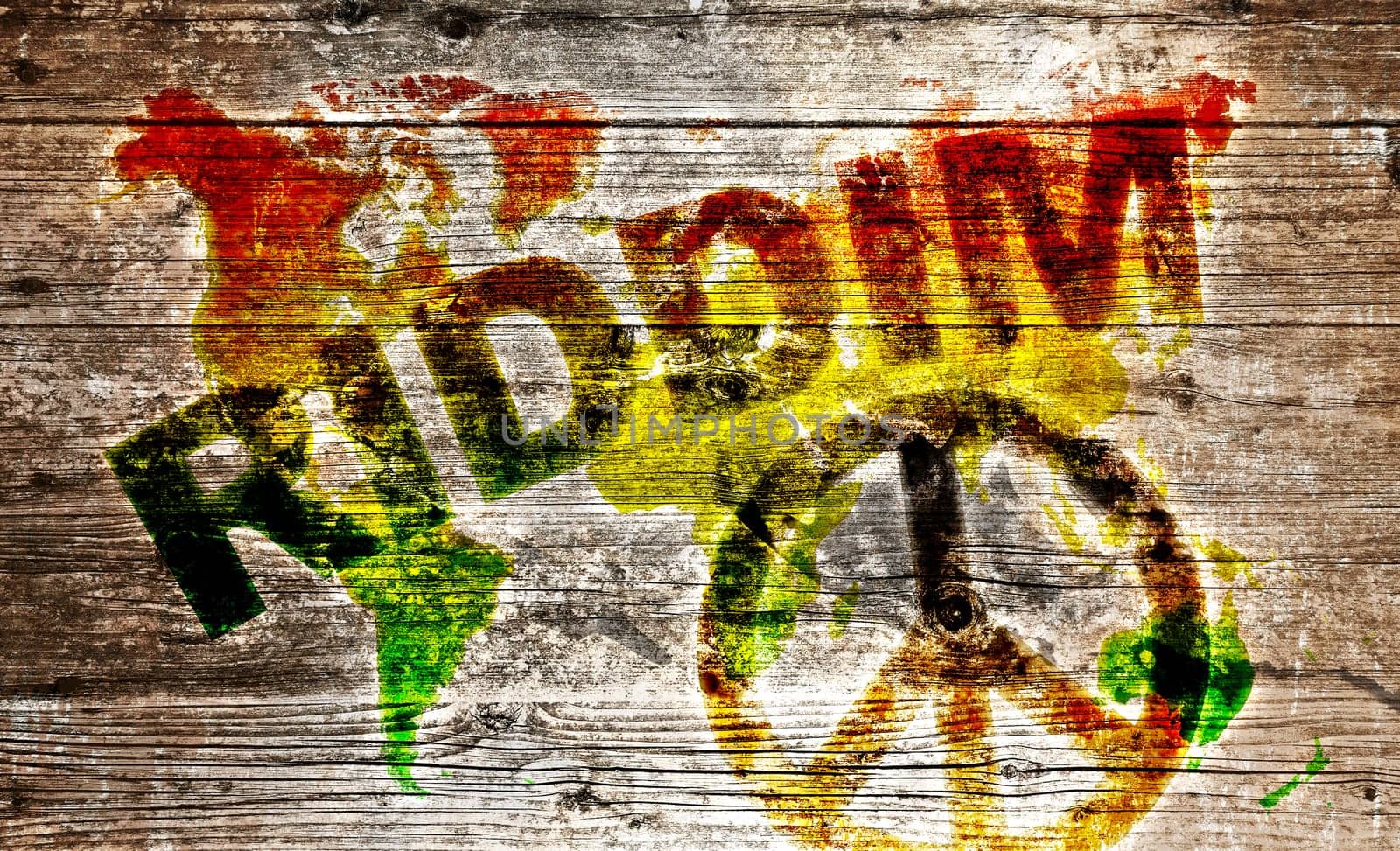 Wooden sign - World RIDDIM for peace