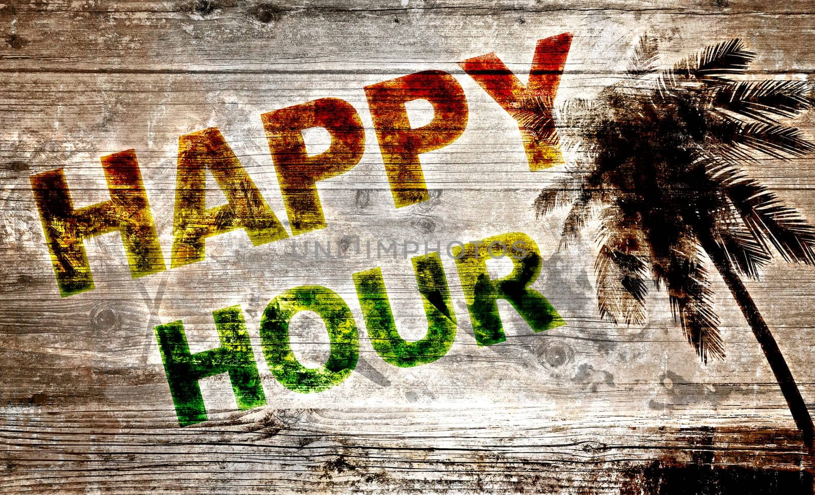 Wooden Board - Happy Hour