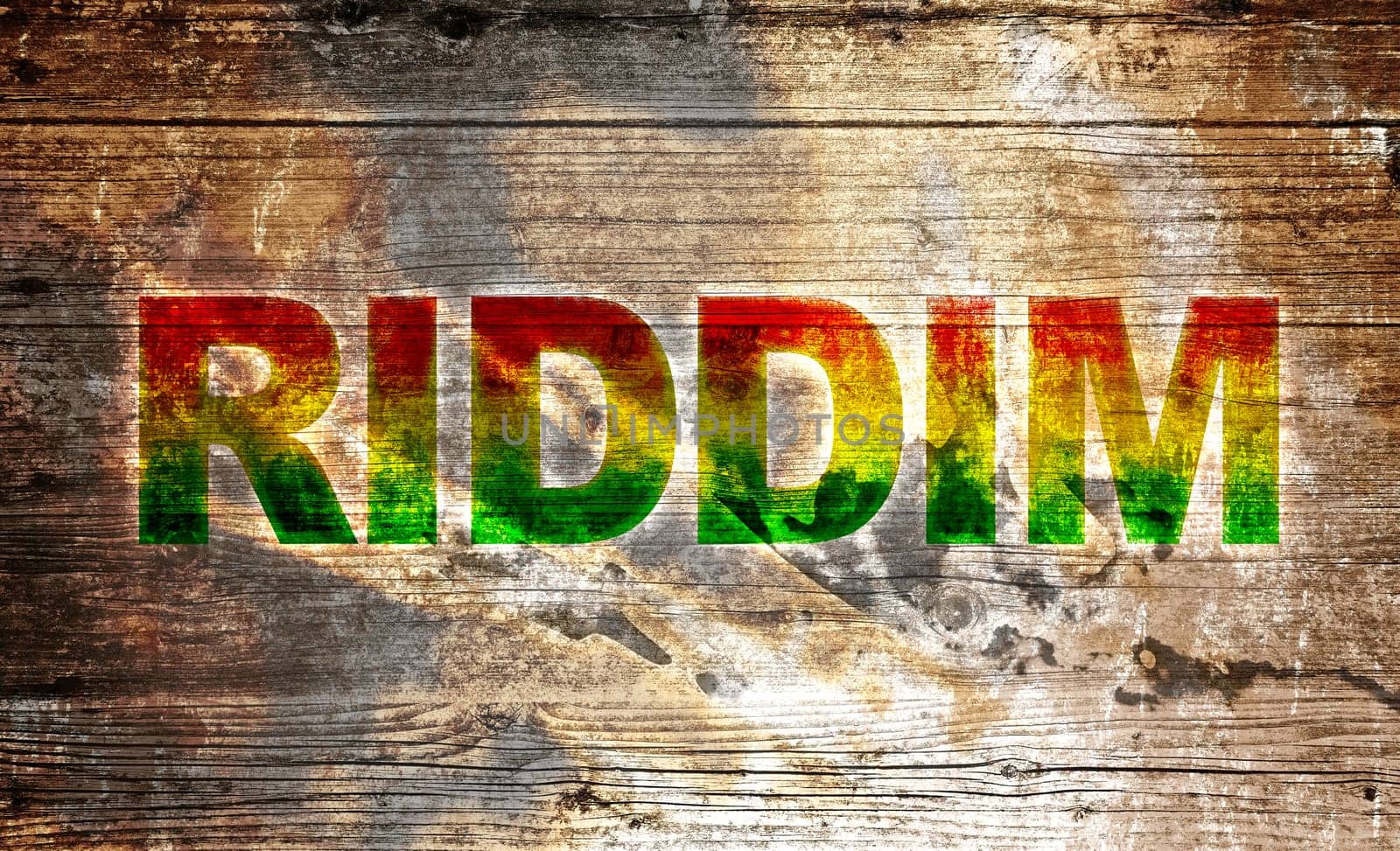 Old wooden board - RIDDIM lettering