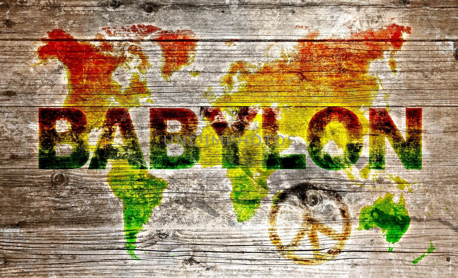 Wooden sign - Peace for the world babylon system