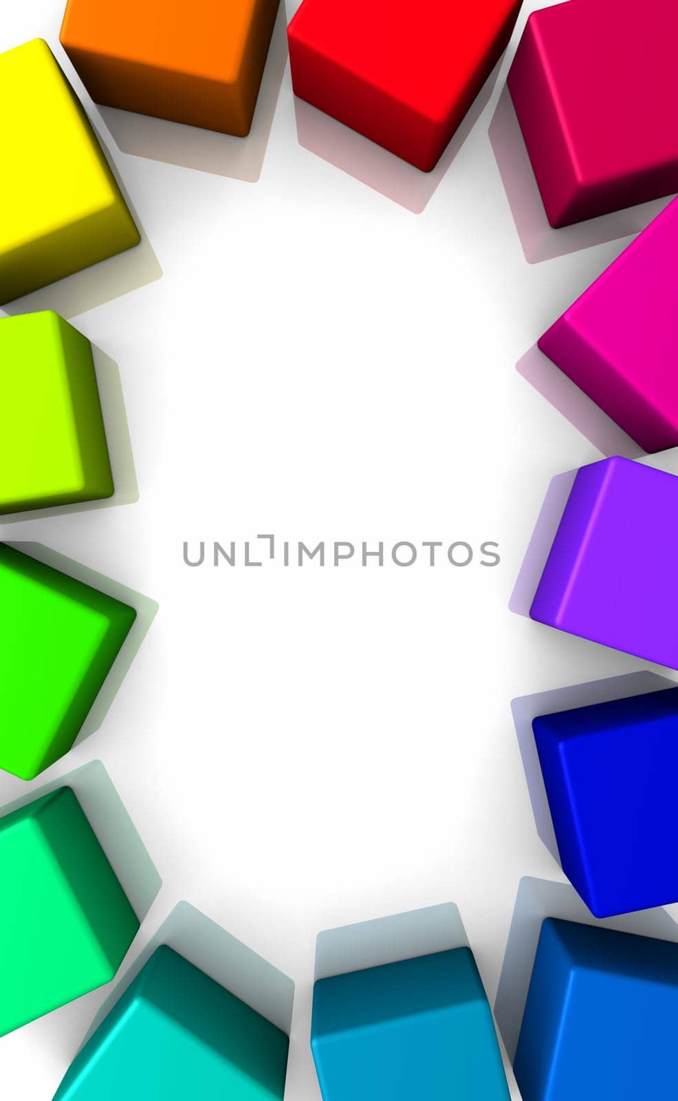 Colorful Frame - 3D Cube - Vertical