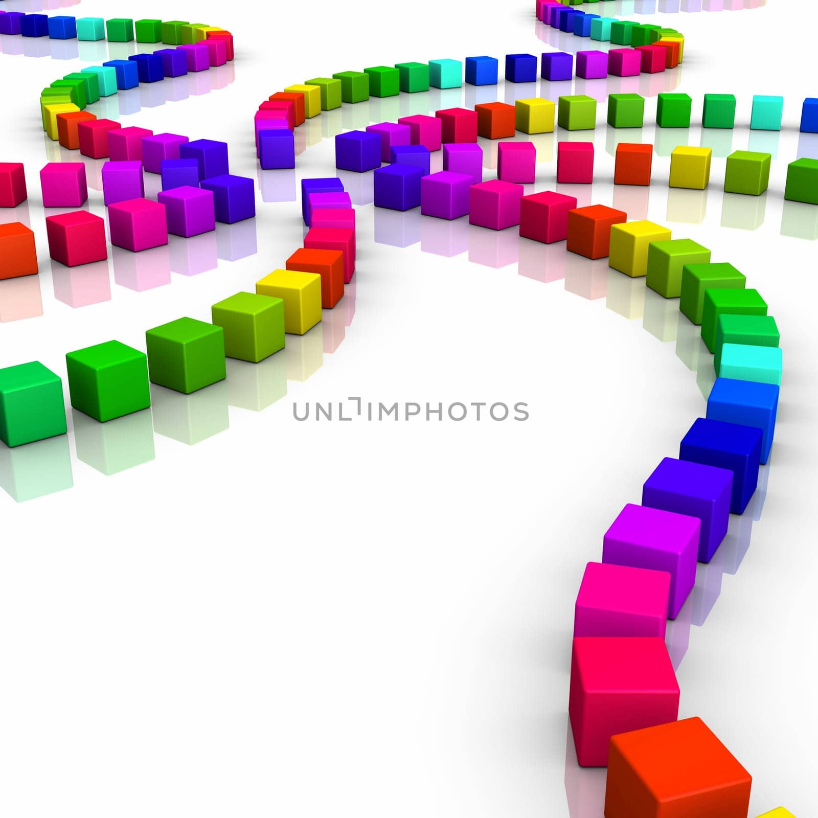 Colorful cube spiral in 3D - 05