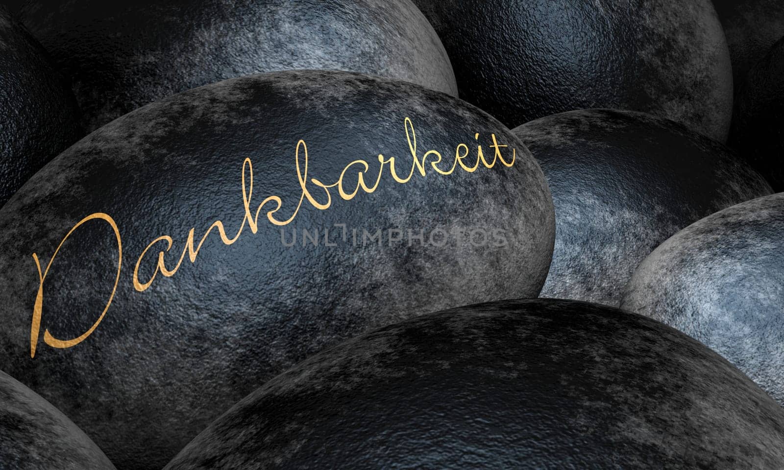 Black Stones with Text - Gratitude