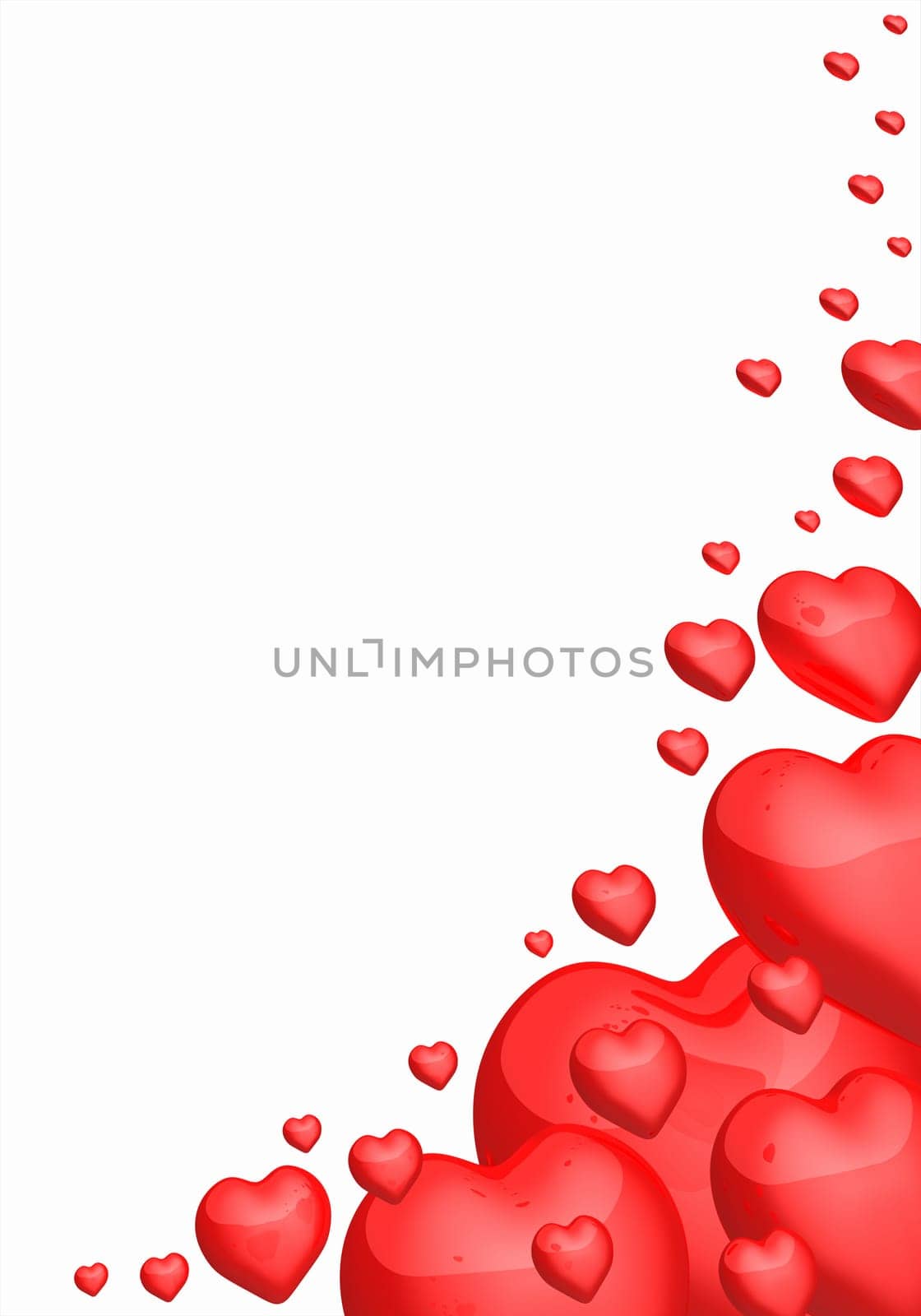 Love Letter Background - Red Hearts in Corner