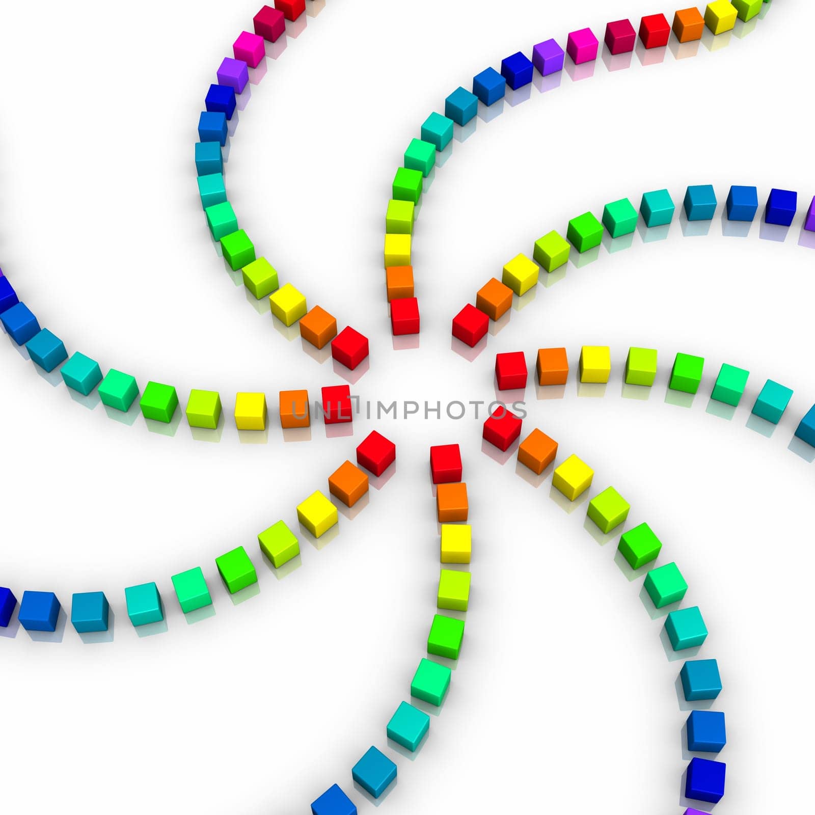 Dice in a row - Colorful 06