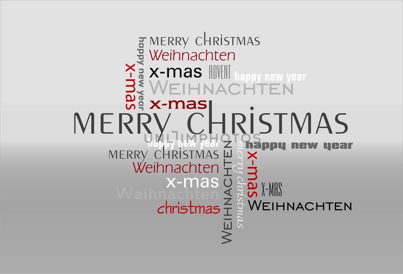 Christmas card with stars texts