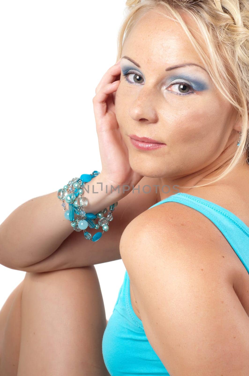 Shot of beautiful woman isolated on white