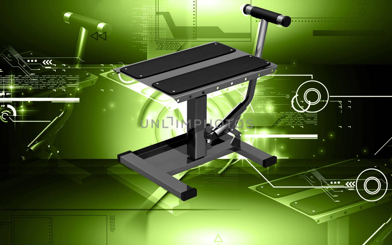 Digital illustration of Bike lift in colour background