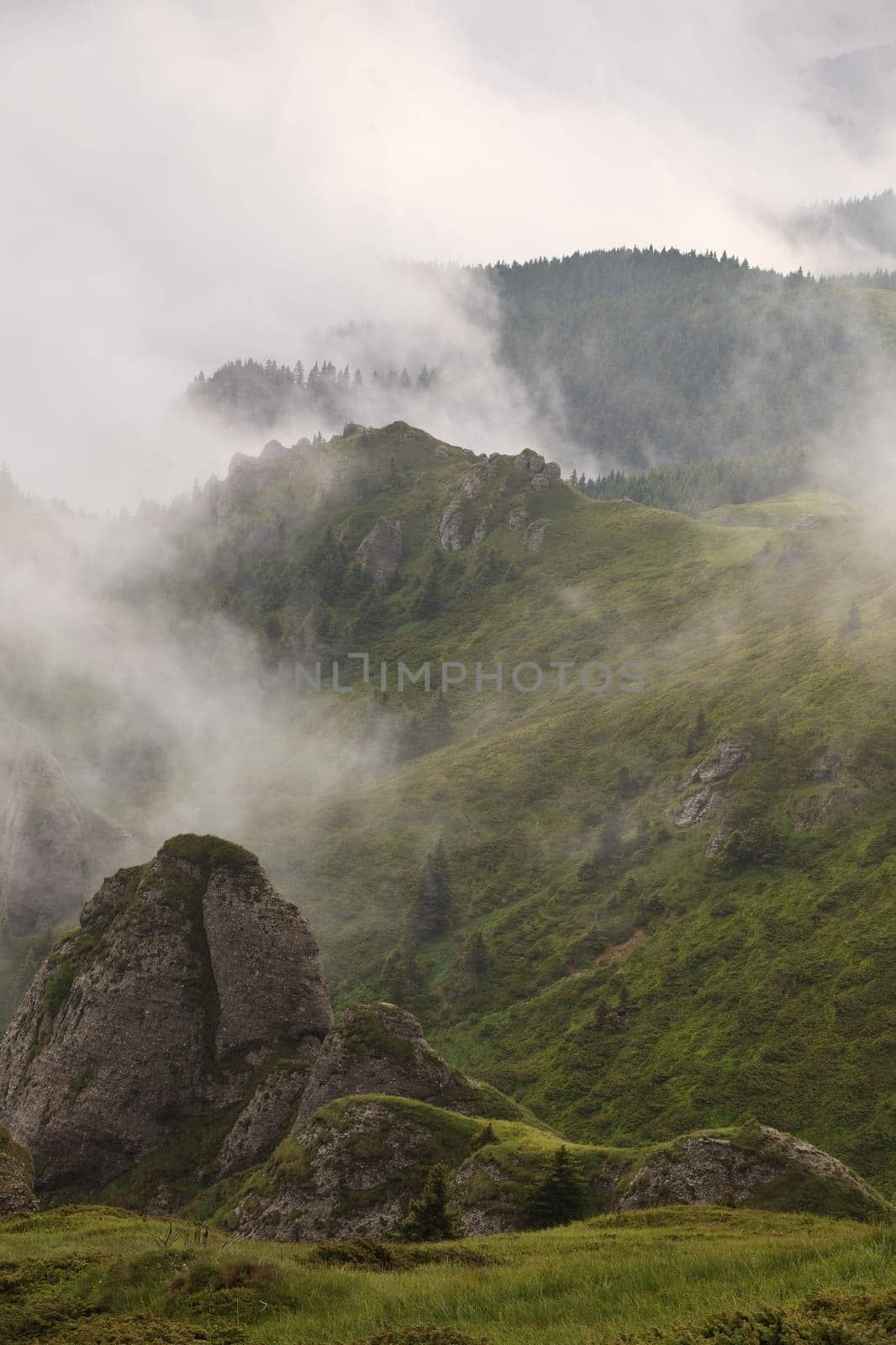 mountains and clouds in Ciucas Mountains, Romania