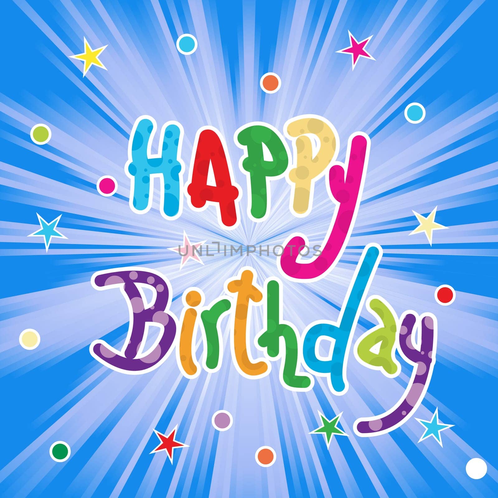 Happy birthday greeting card, abstract art