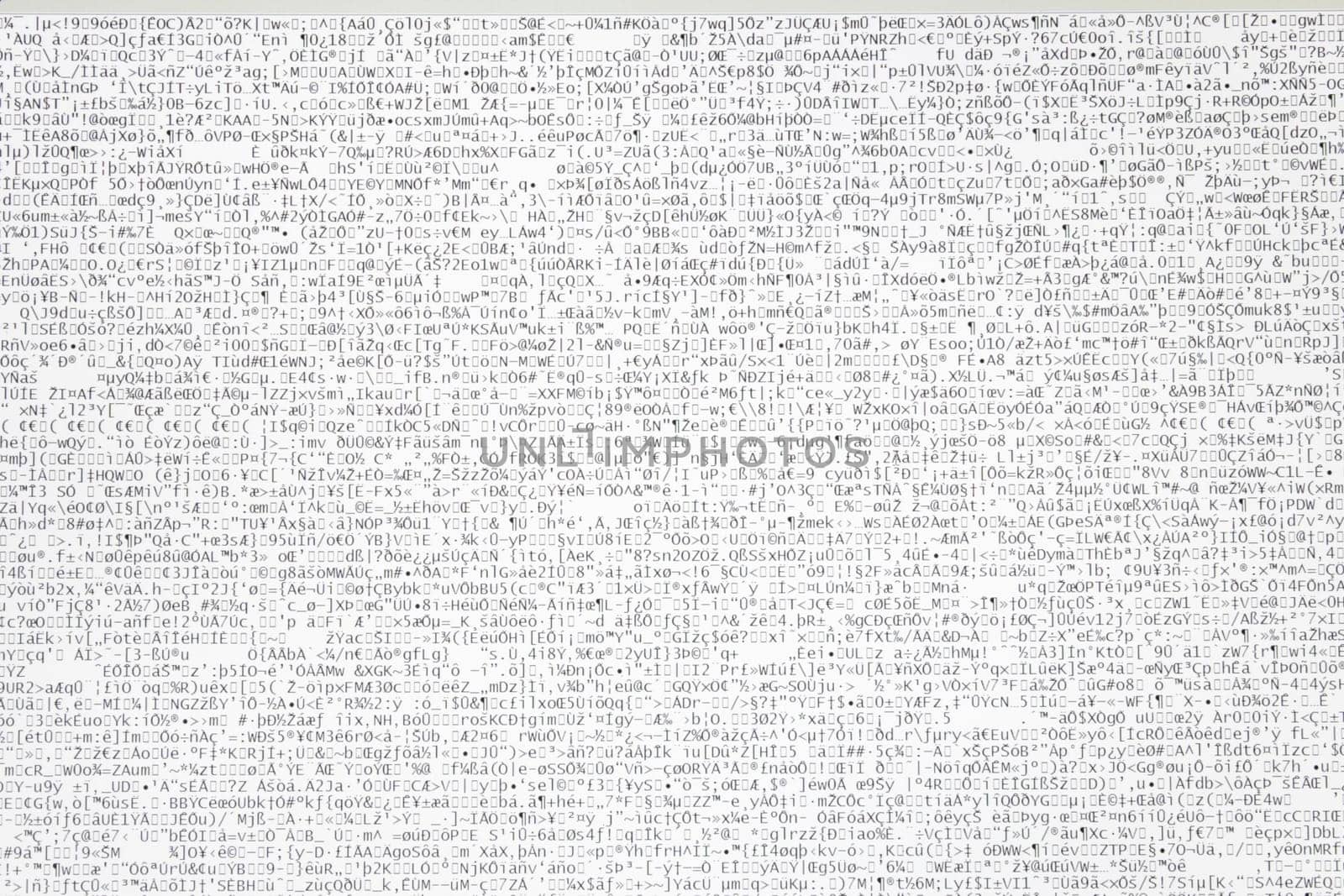 Background consisting of collection of confused letters,numbers and symbols