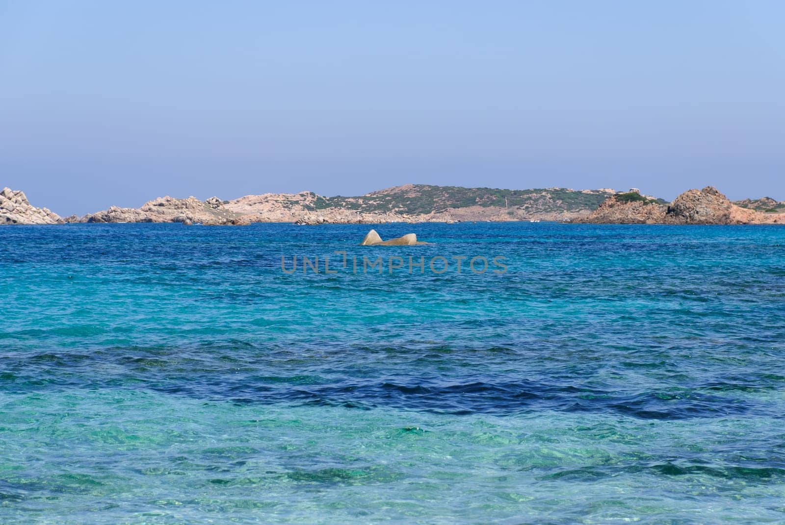 blue sea on the island La Maddalena in Sardinia