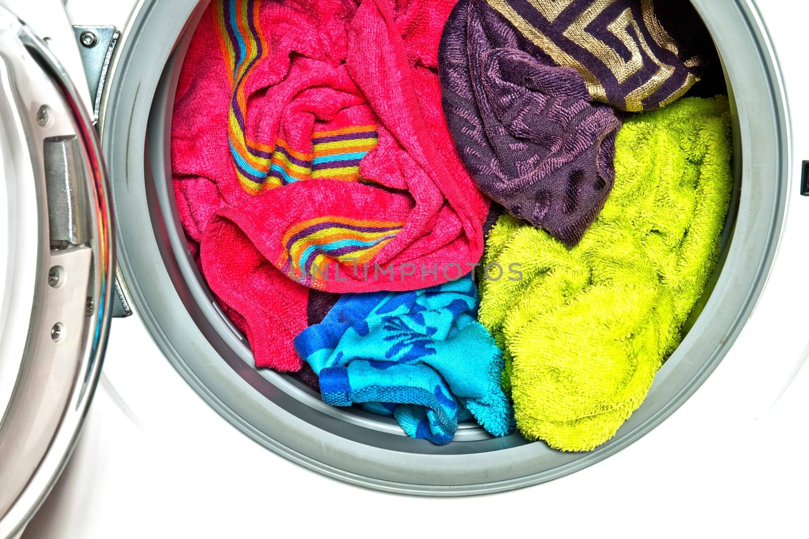 Colored towels in washing machine