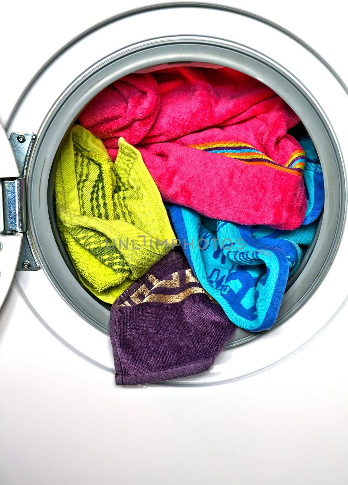 Colored towels in washing machine