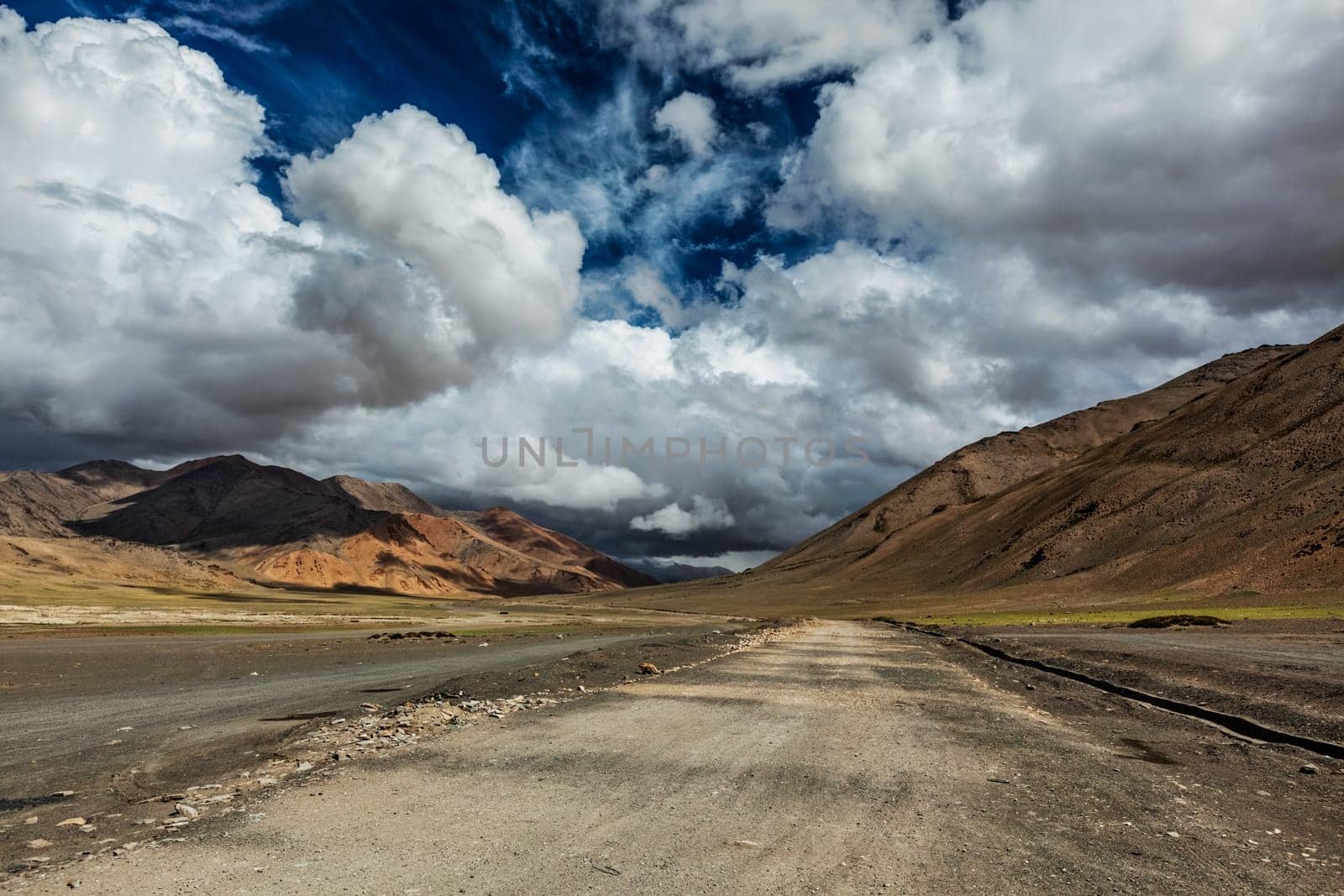 Trans-Himalayan Manali-Leh highway in Himalayas. More plains, Ladakh, Jammu and Kashmir, India