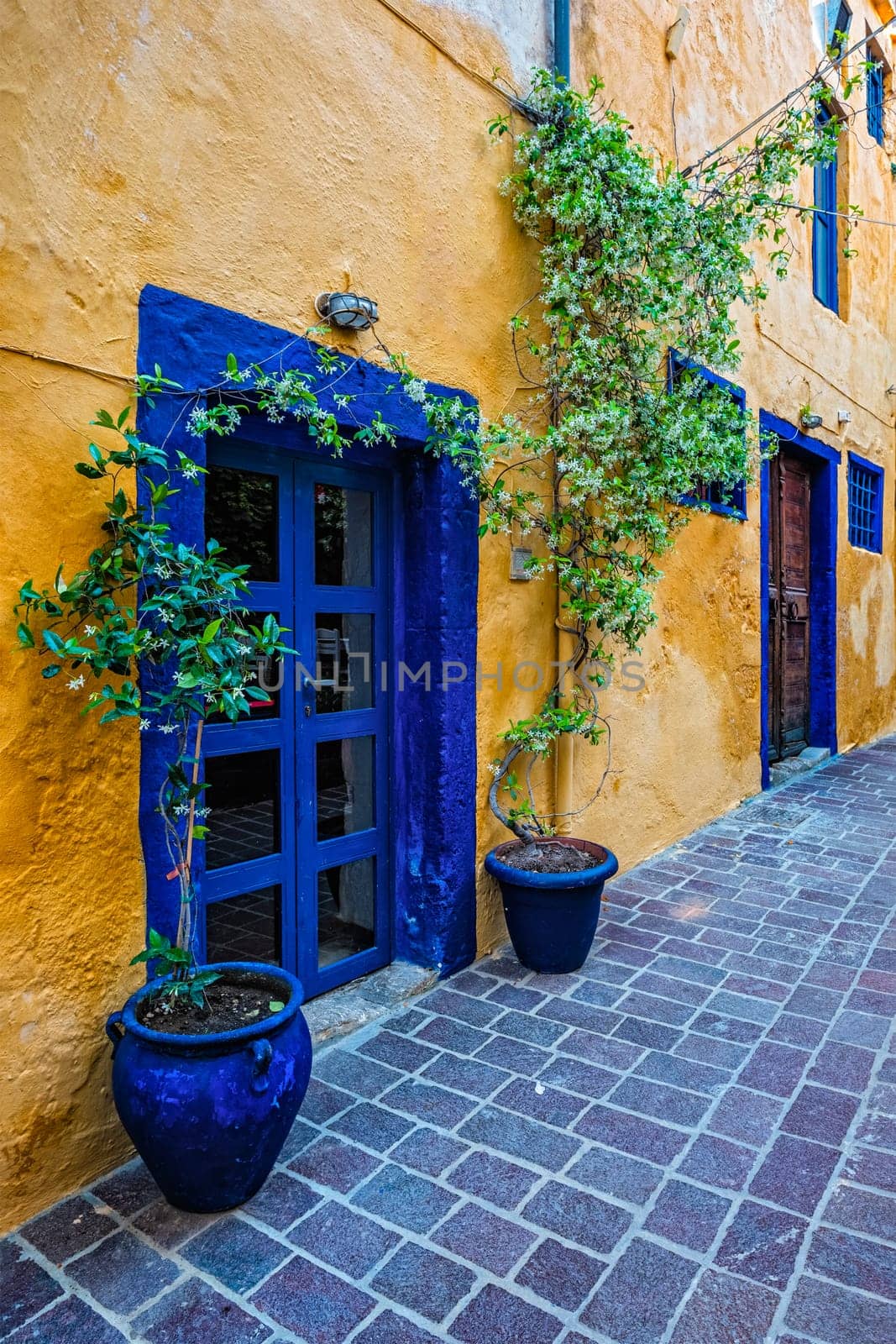 Scenic picturesque streets of Chania venetian town. Chania, Creete, Greece by dimol