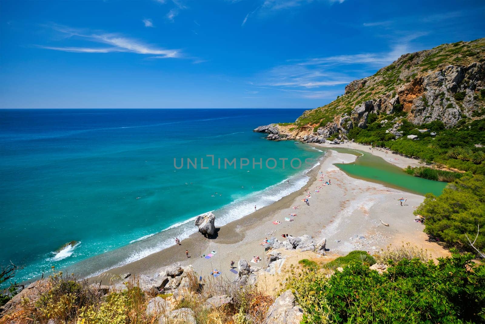 View of Preveli beach on Crete island in Greece by dimol