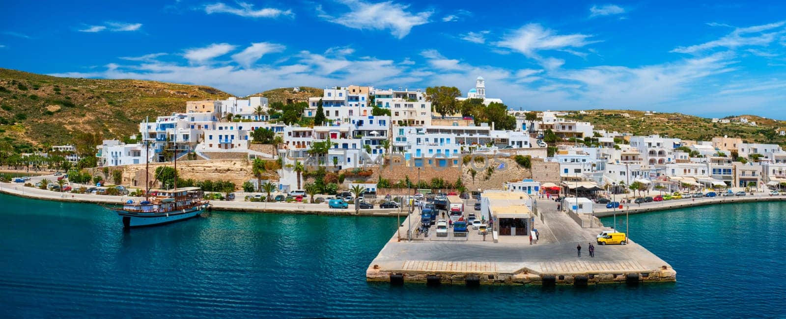 Adamantas Adamas harbor town of Milos island, Greece by dimol