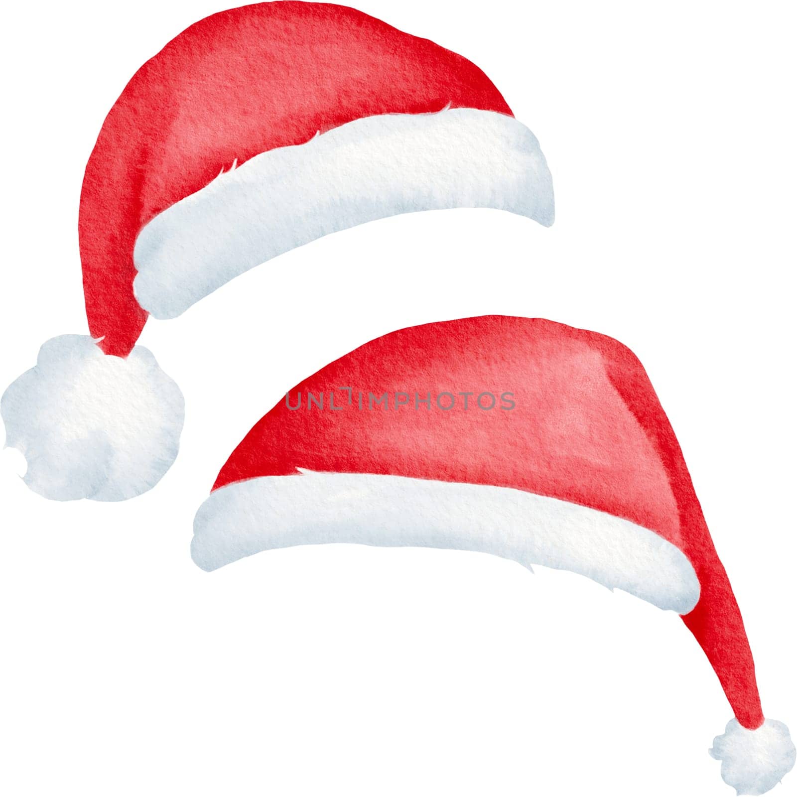 Santa Claus hat. Winter clothes. Christmas red hat in new year holiday cartoon design. for greeting card, postcards party invitations, posters, greetings, websites, stories, notebooks, textbooks..