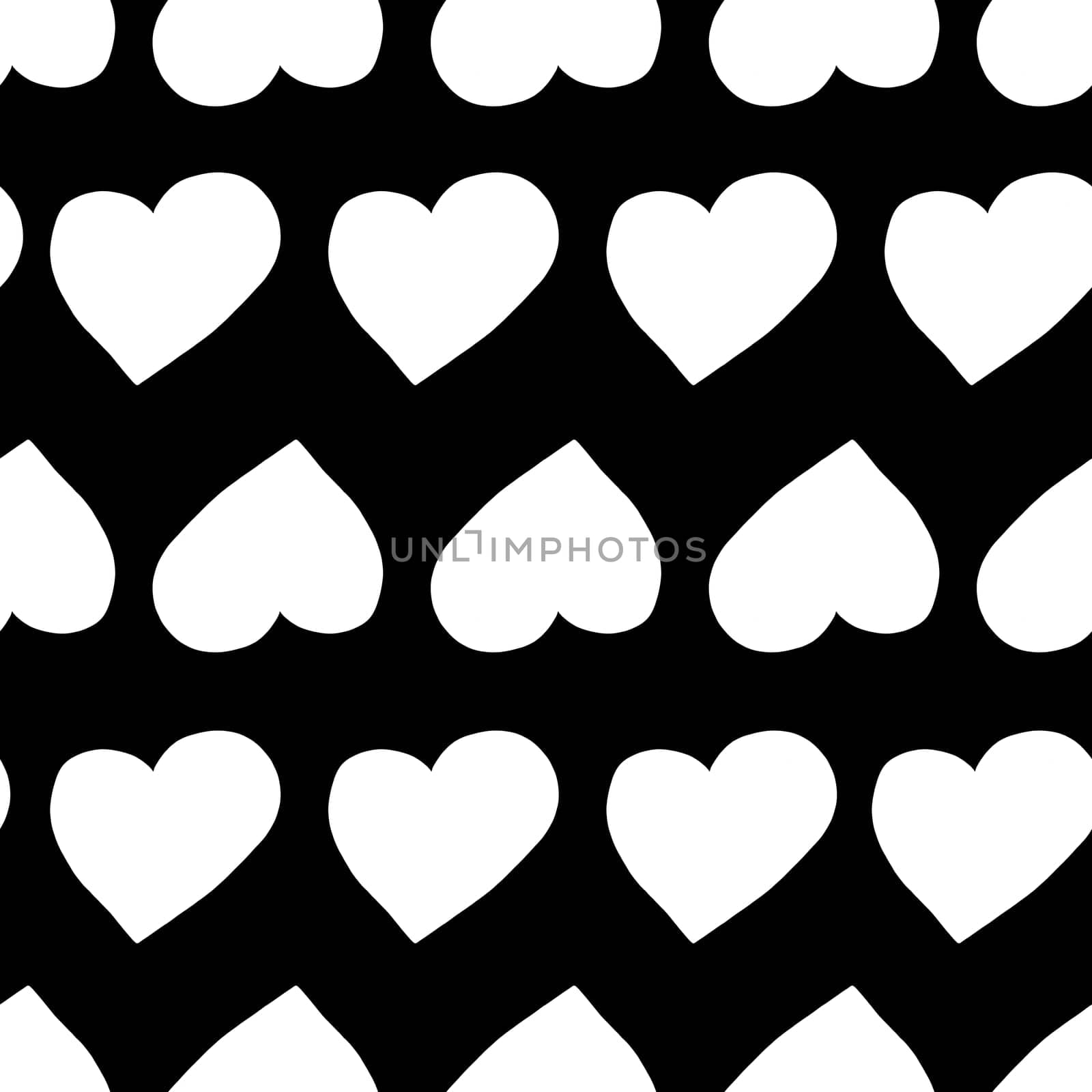 Seamless Pattern with Hearts. Hand Drawn Valentines Background. by Rina_Dozornaya