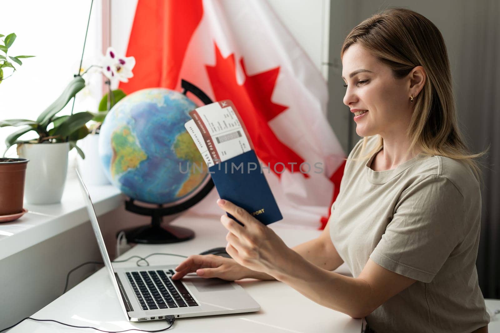 Canada National Flag Business Communication Connection Concept. High quality photo