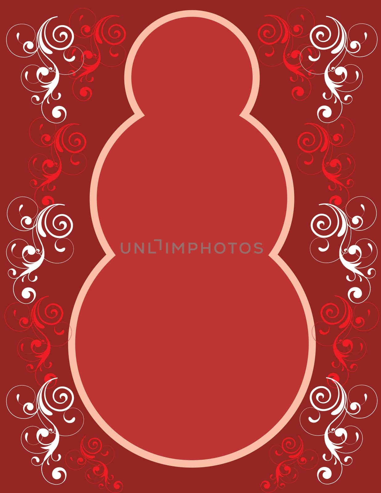 Vector Illustration of Red Snowman Border.