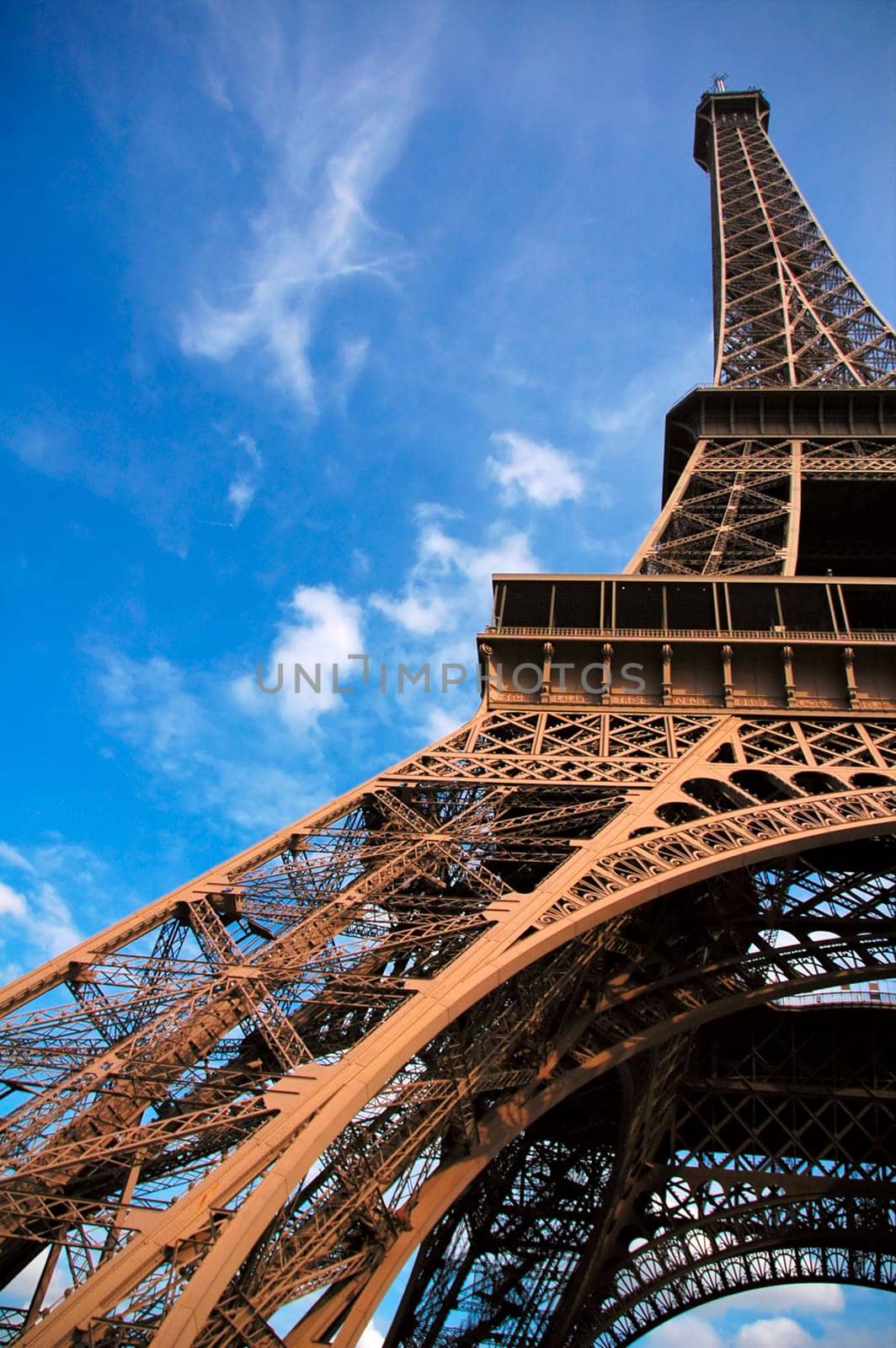 View of the Eiiffel Tower from on of its pillars