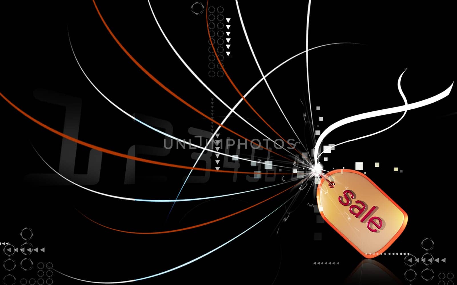 Digital illustration of Sales symbol in colour background