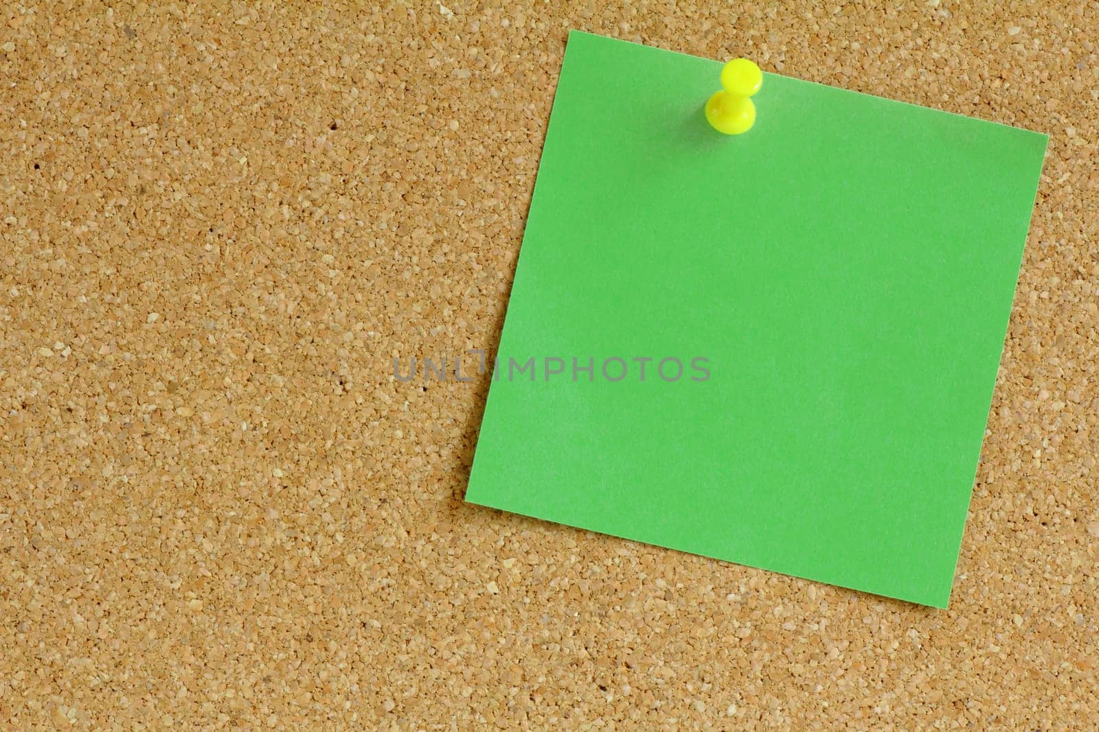 Cork pin board with open space for lettering
