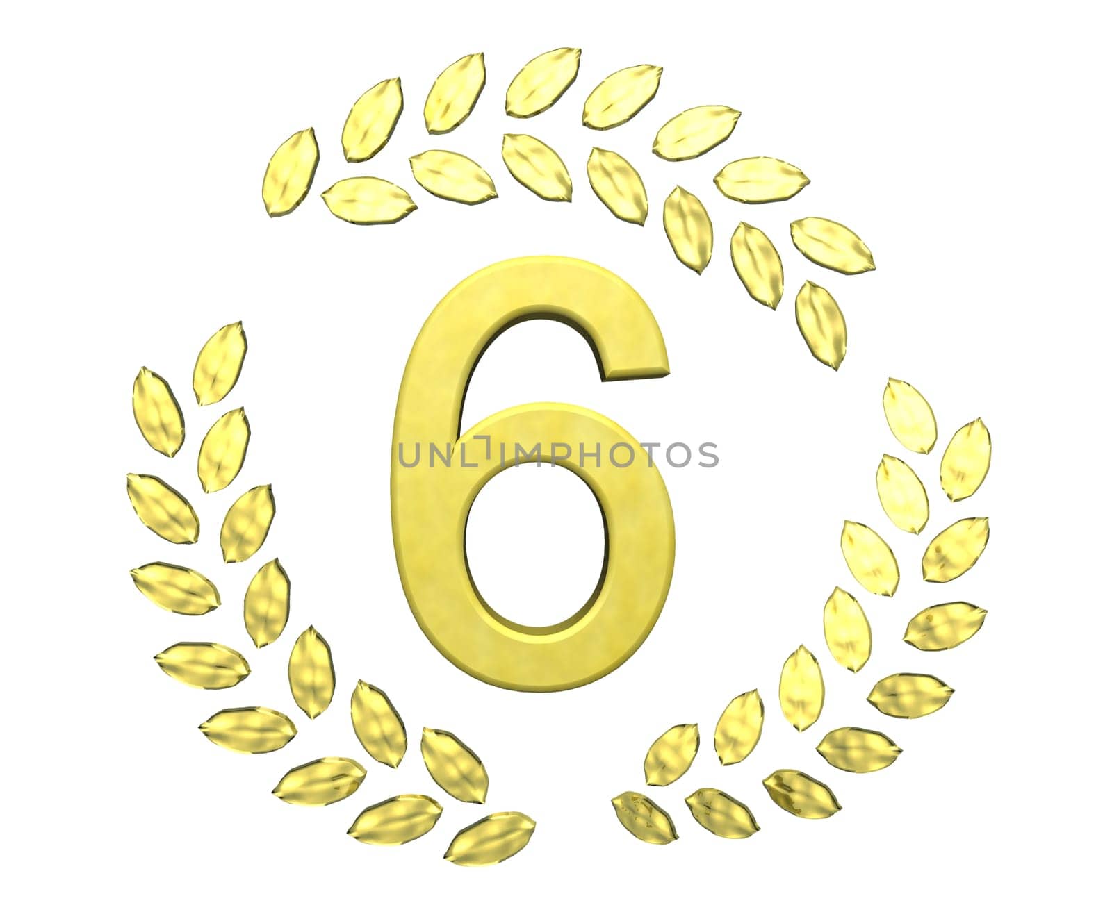 number with laurel wreath