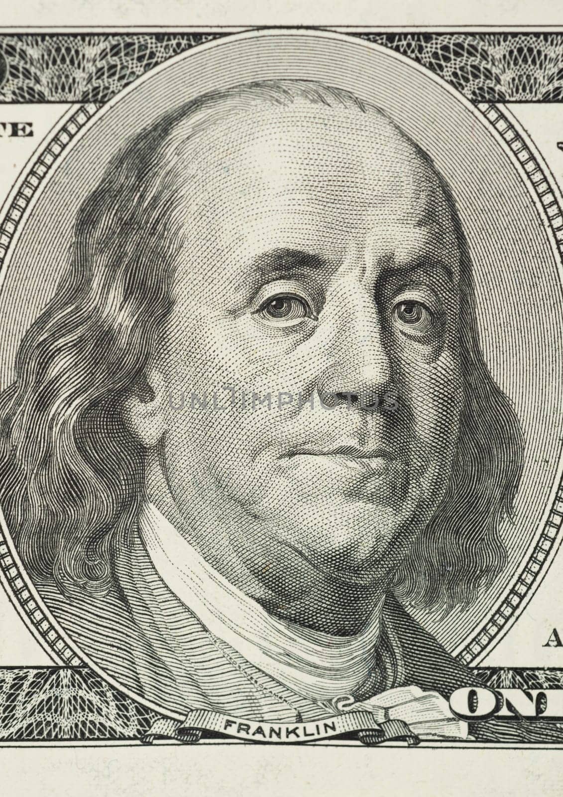 Close up view of pack dollar banknotes