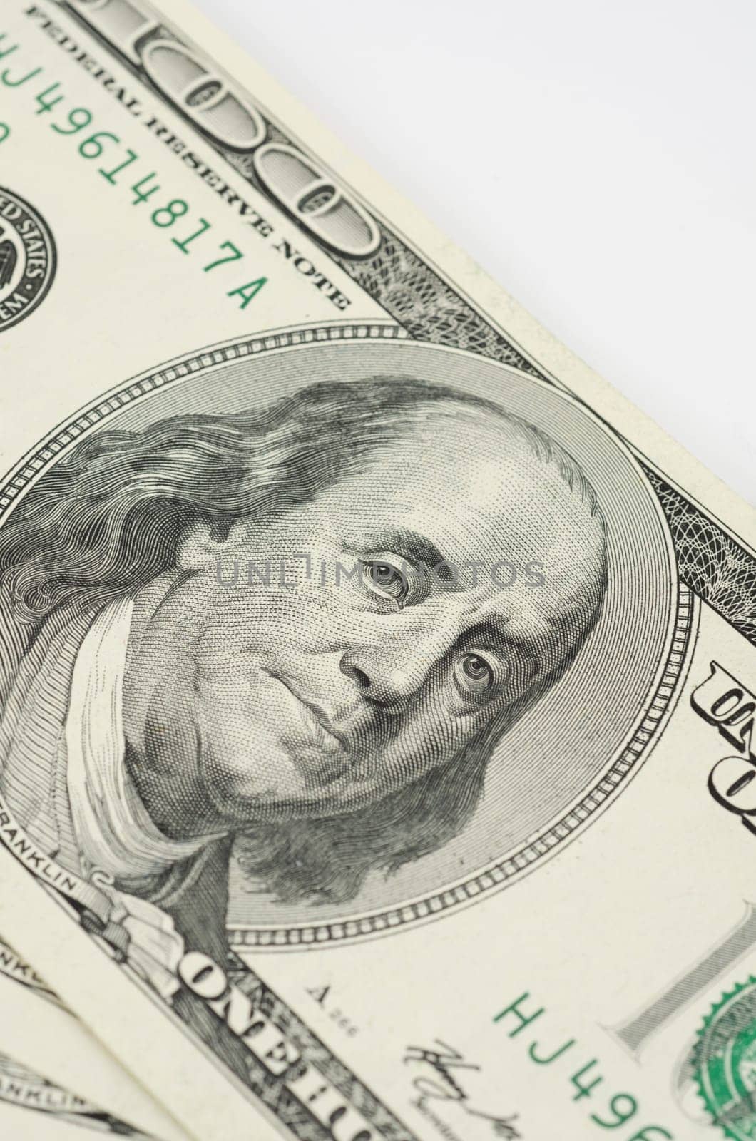 Close up view of pack dollar banknotes