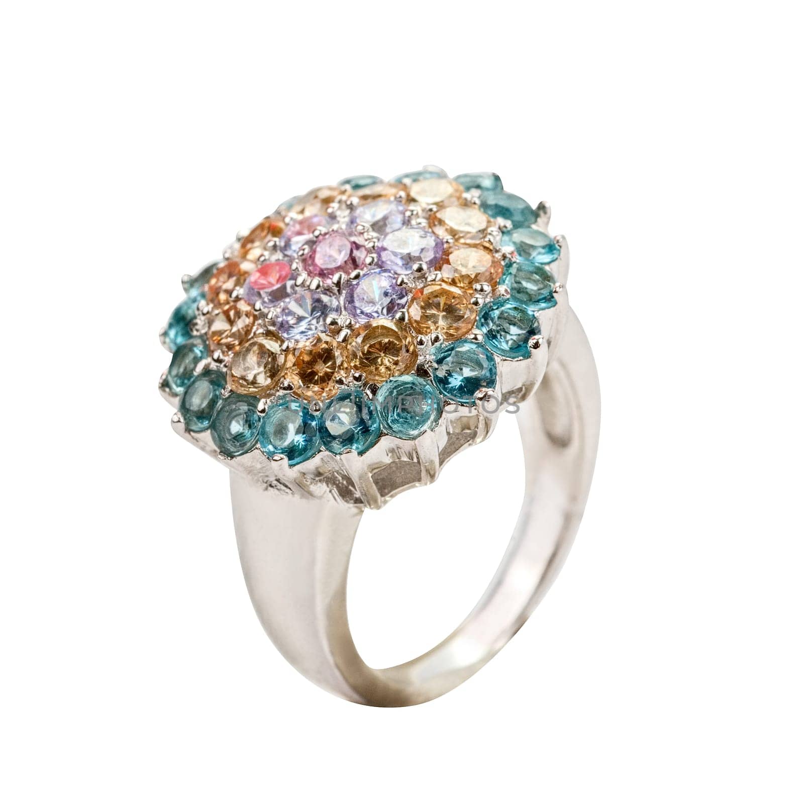 Luxury ring with diamonds isolated on a white