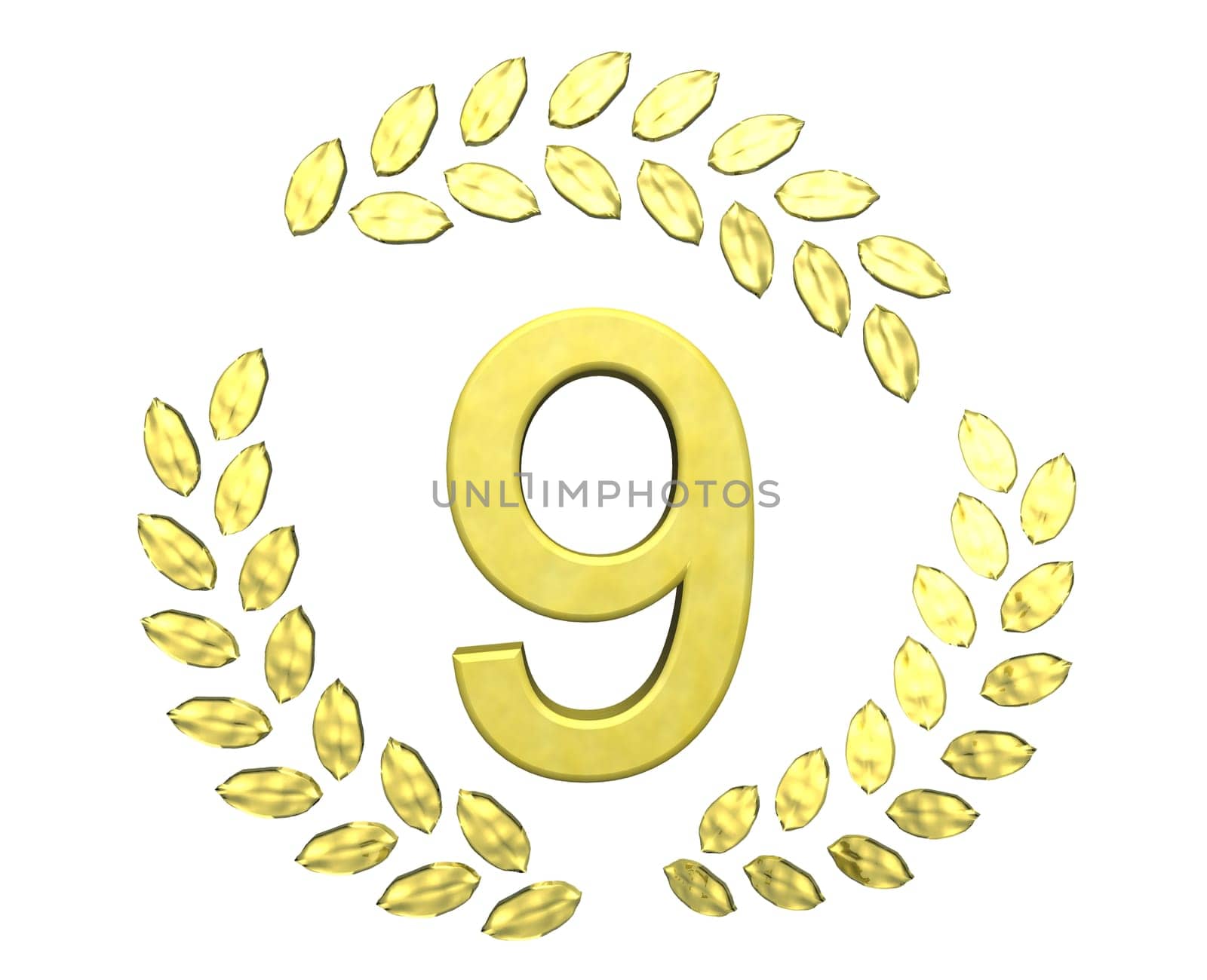 number with laurel wreath