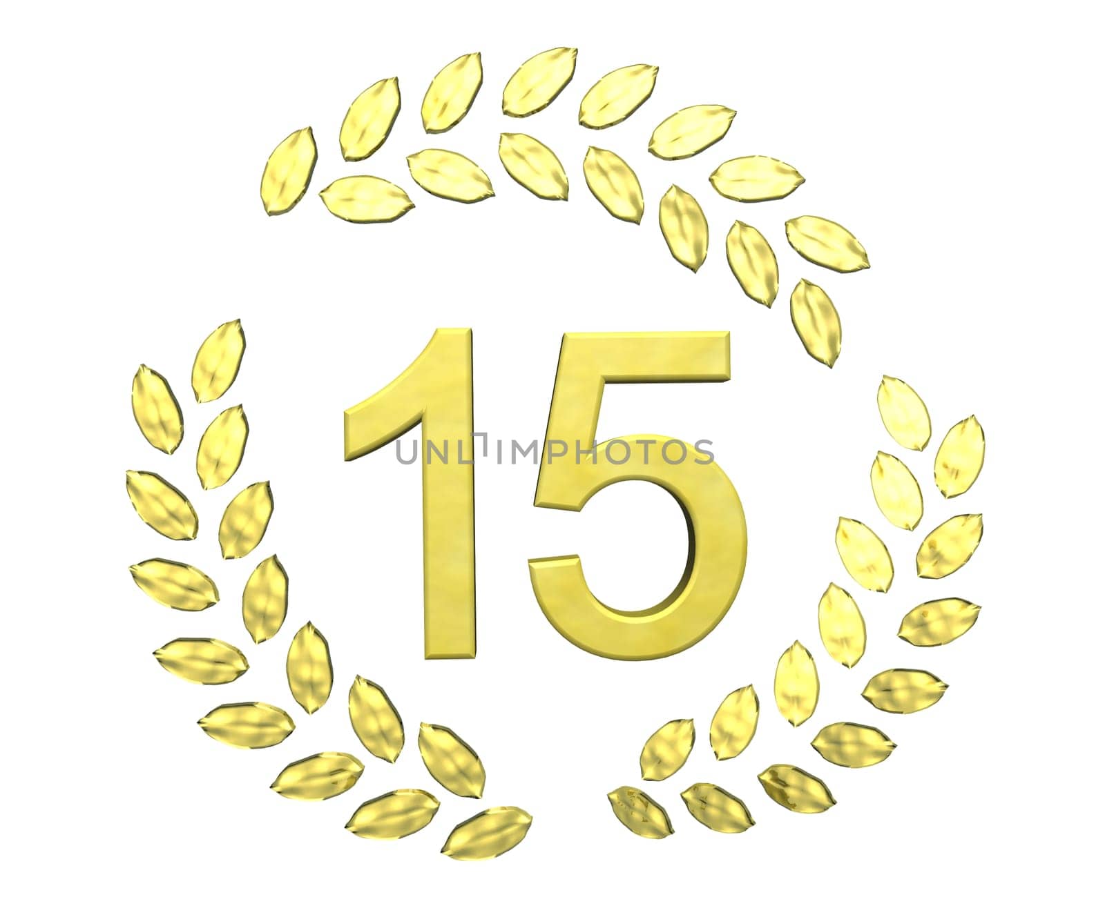 number with laurel wreath