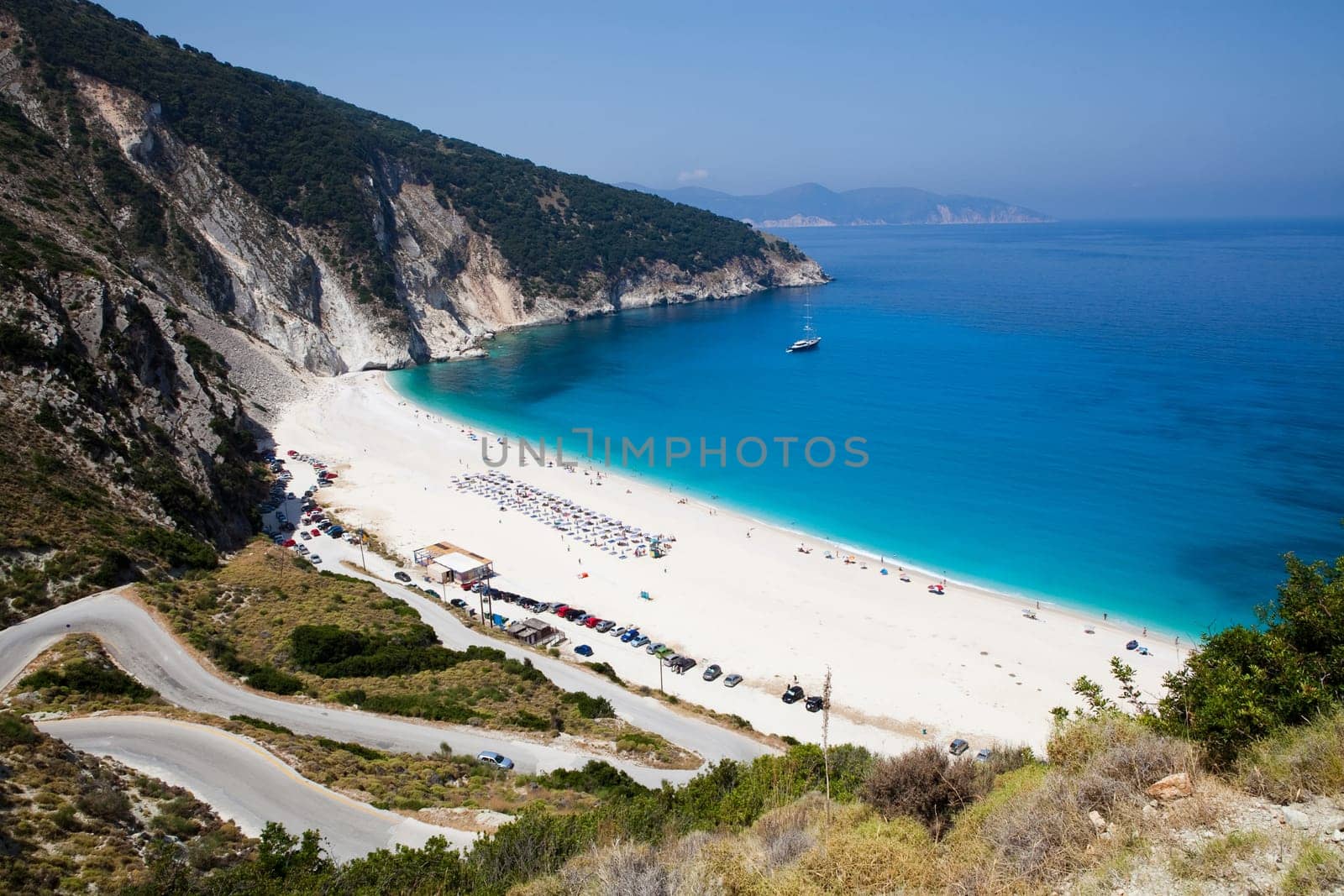 Myrtos beach on Greek island of Kefalonia