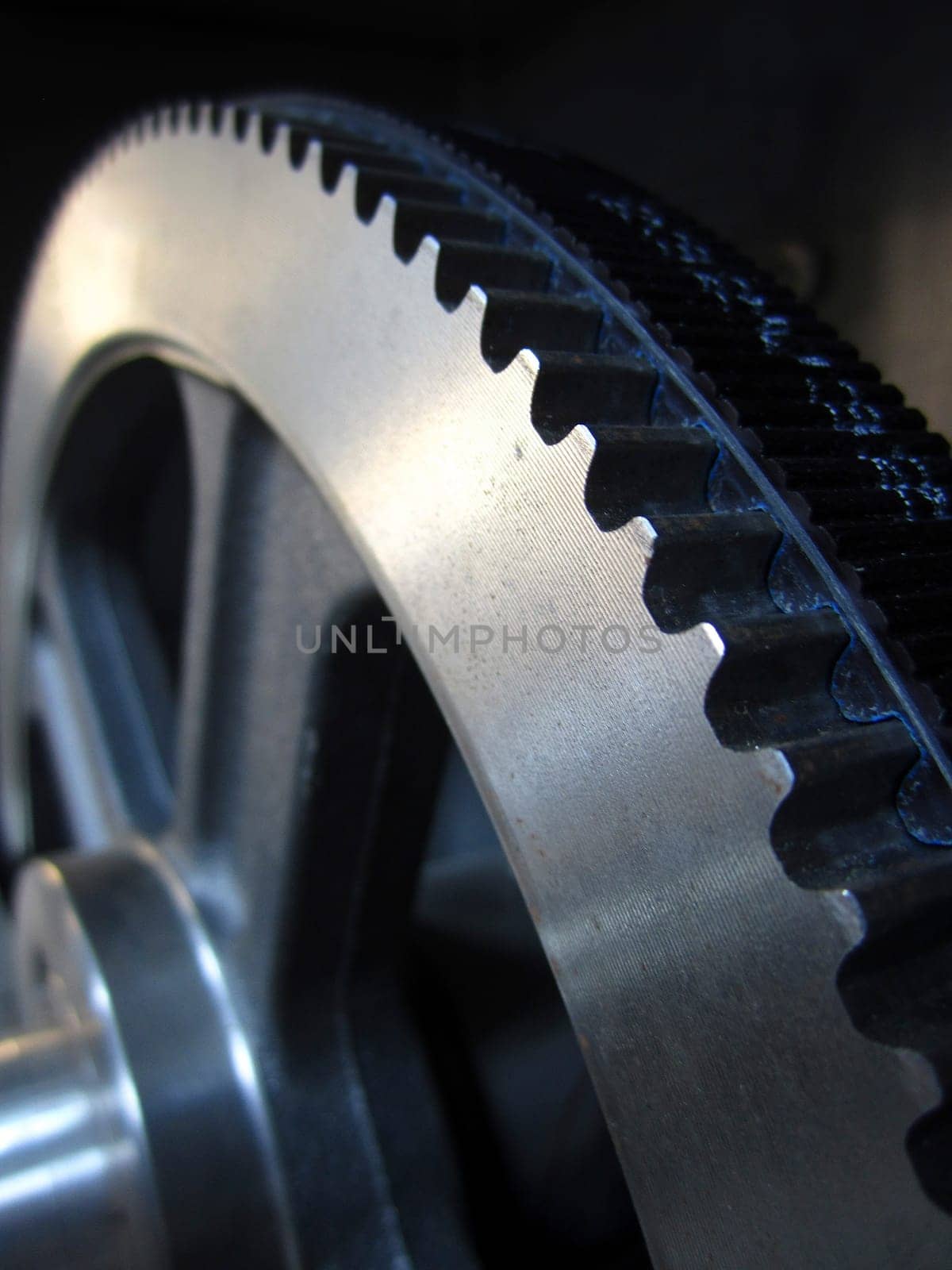 Part of gears with a toothed belt, industry equipment