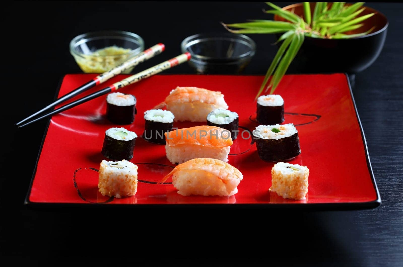 Japanese sushi food shot setting