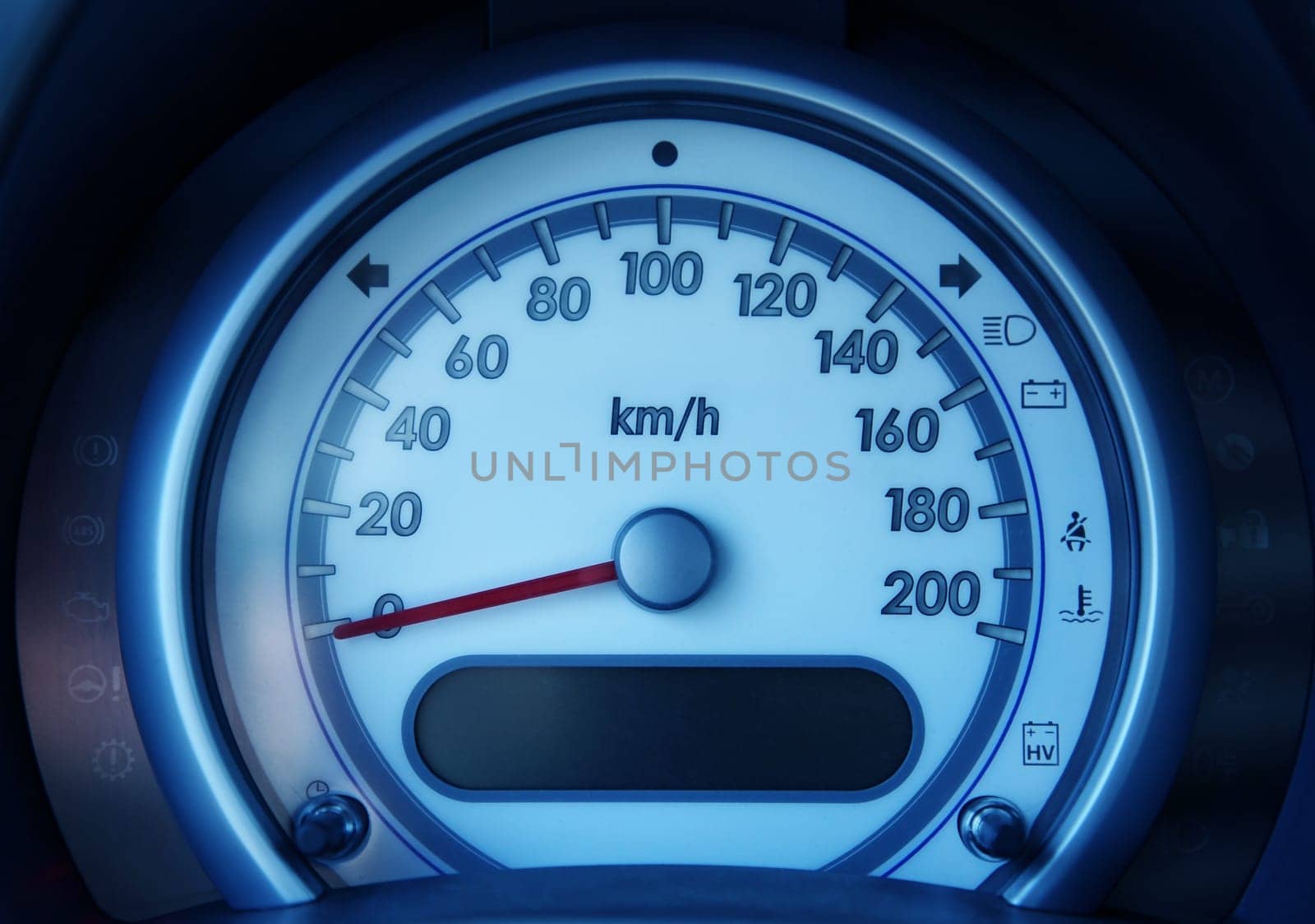 Detail of tachometer in the car