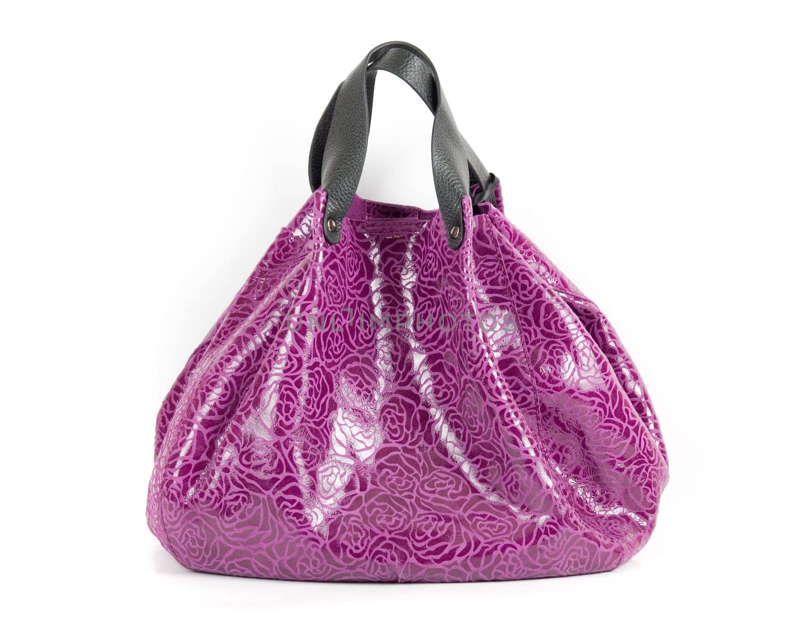 purple fashion women bag isolated on white background