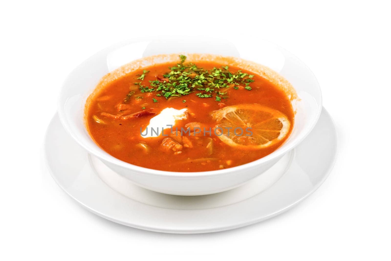 Solyanka isolated on a white background