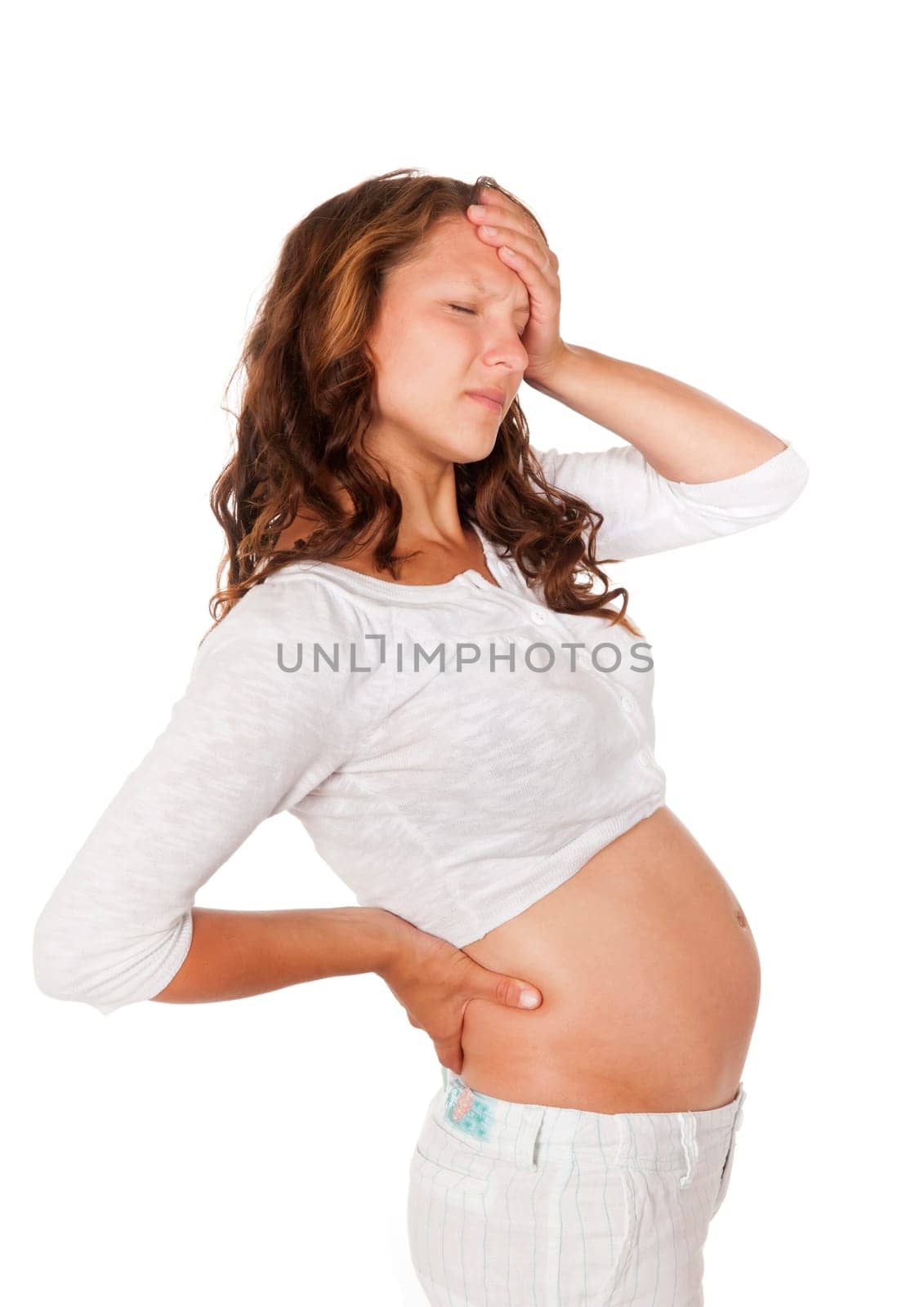 Pregnant young woman in pain