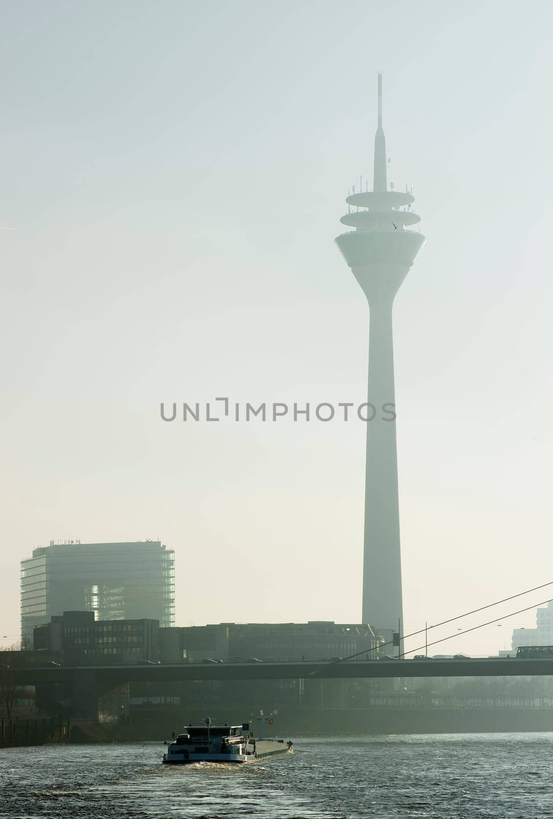View of Düsseldorf's Rhine and Rhine Tower