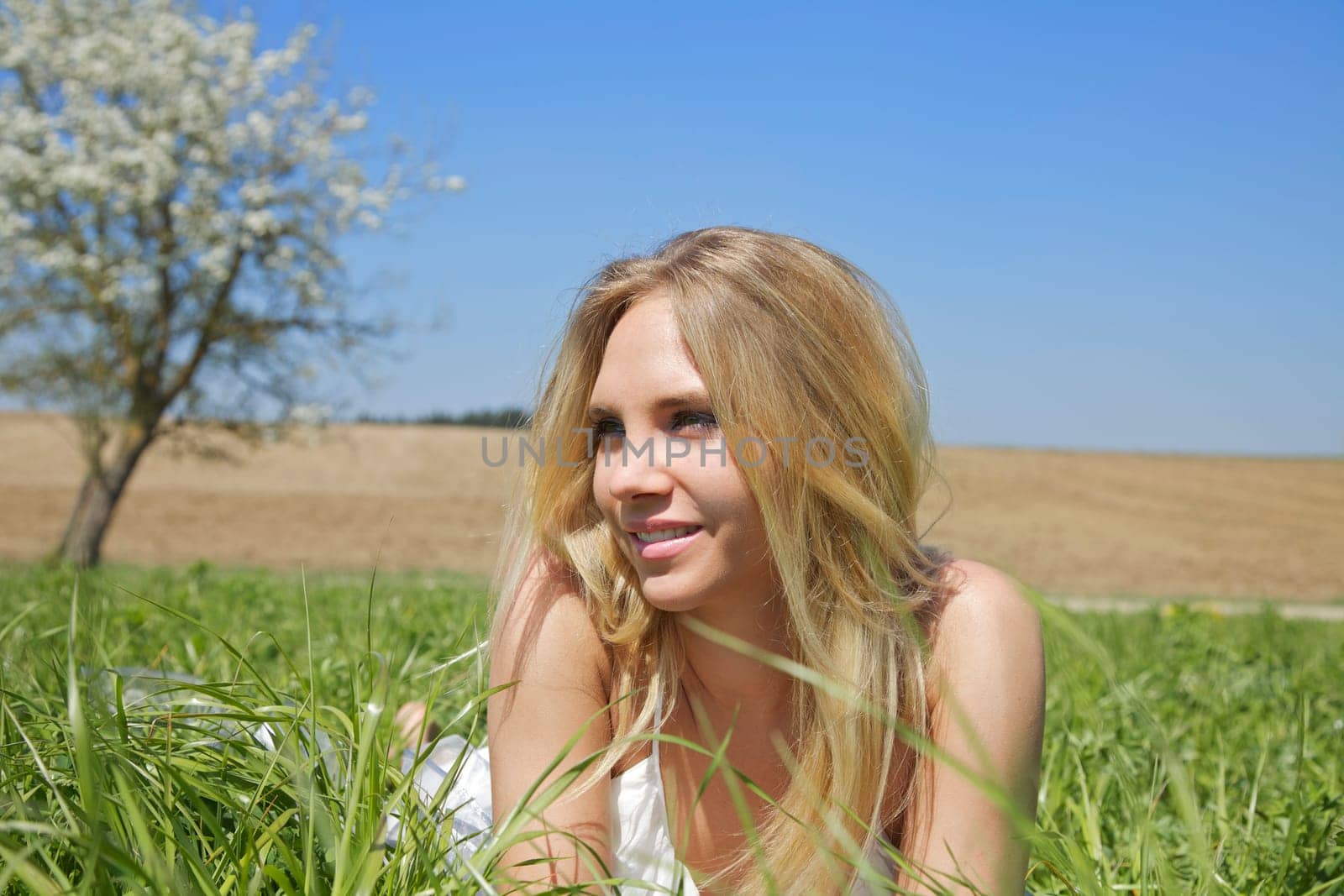 Young woman in spring or summer