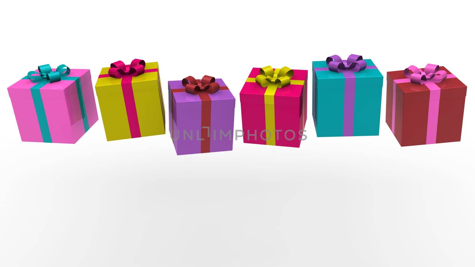 3d pink gift green gold ribbon christmas