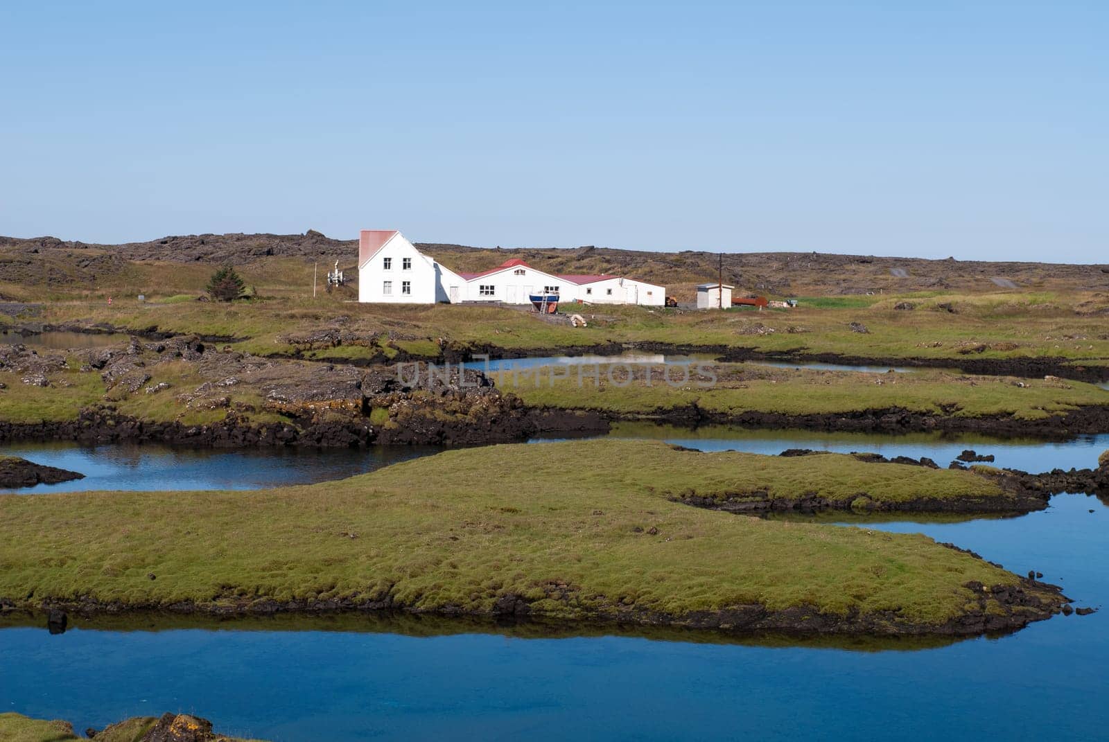 houses on the lagoon north of Reykjavik, Iceland