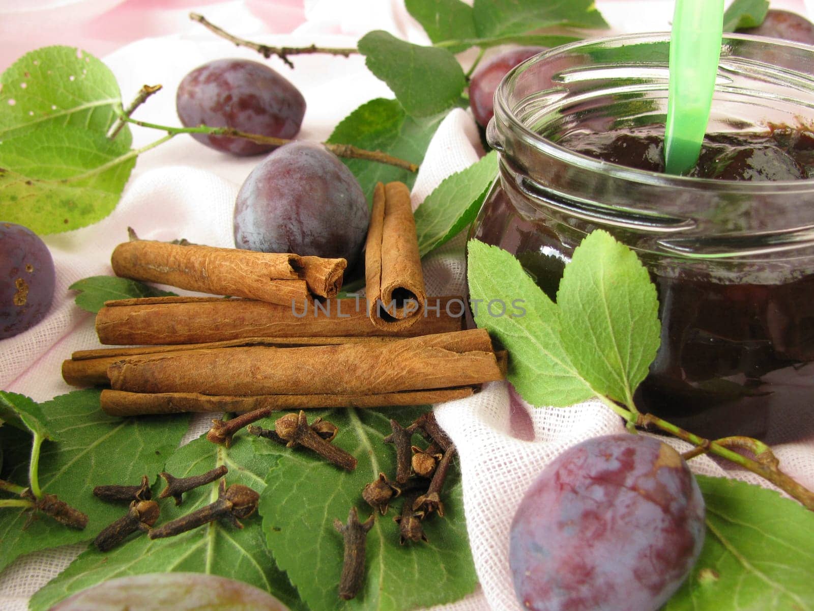 Plum jam with spices