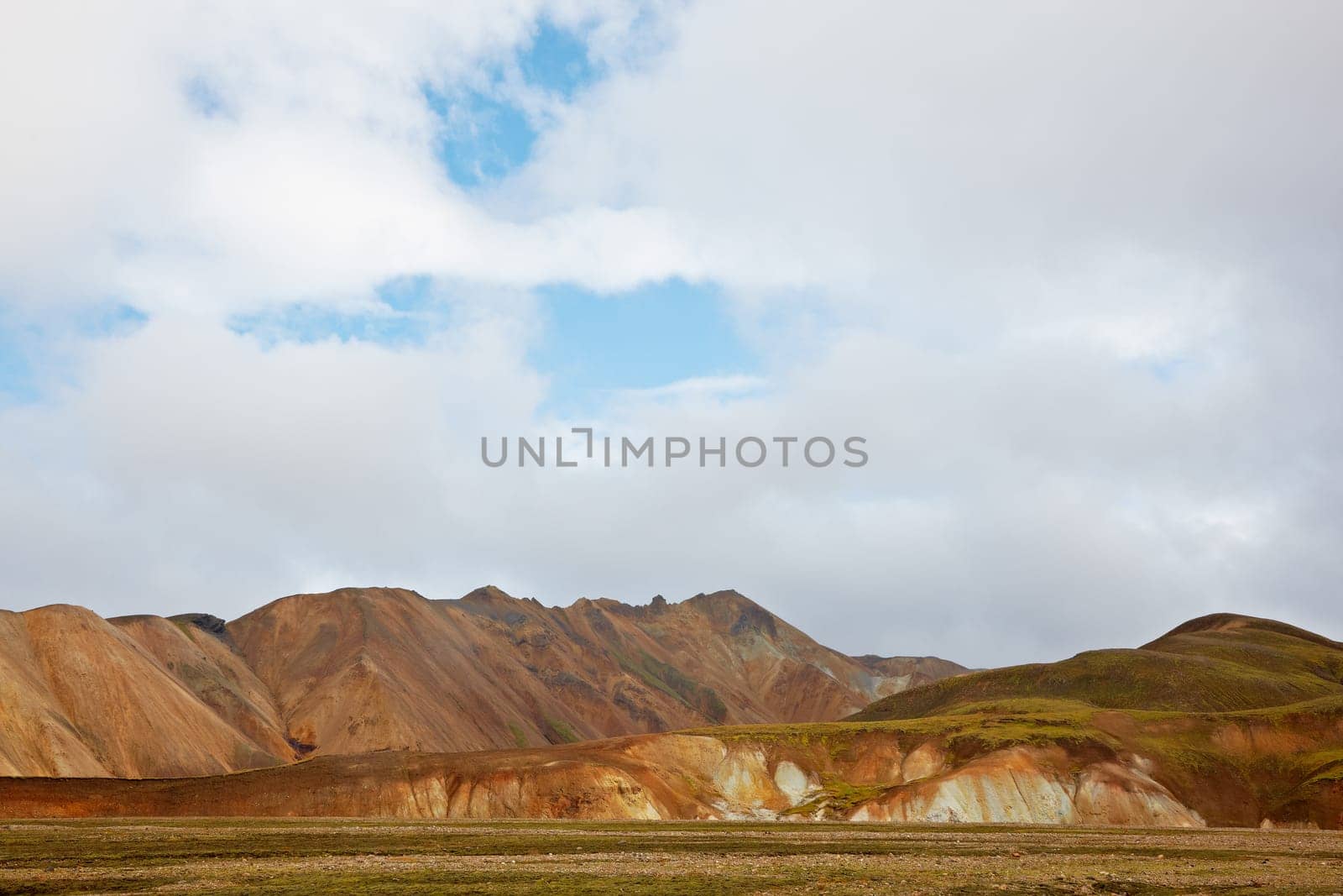 Multicolored rhyolite mountains in Landmannalaugar, Fjallabak Nature Reserve, Iceland